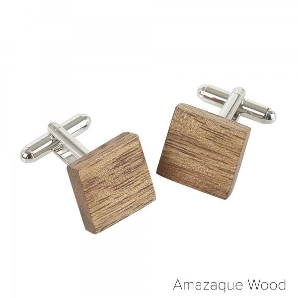 Square Wooden Cufflinks (KCLCB) 4 Square Wooden Cufflinks (KCLCB) - Image 2
