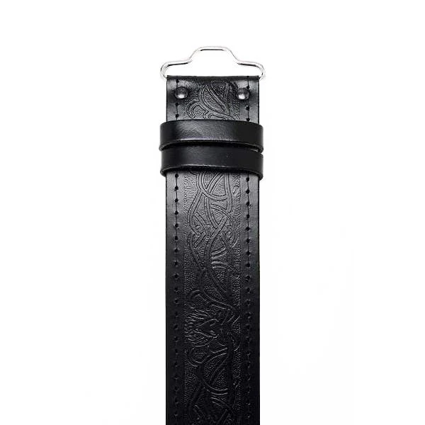 Velcro Celtic Stag Hide Kilt Belt GE 3 Velcro Celtic Stag Hide Kilt Belt GE