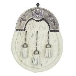 Light Bovine Dress Sporran With Antique Thistle Crest Cantle (WES2-TH)