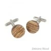 Round Wooden Cufflinks (KCLCB) 2 Round Wooden Cufflinks (KCLCB) -Scottish Clothing Store zebrano wood